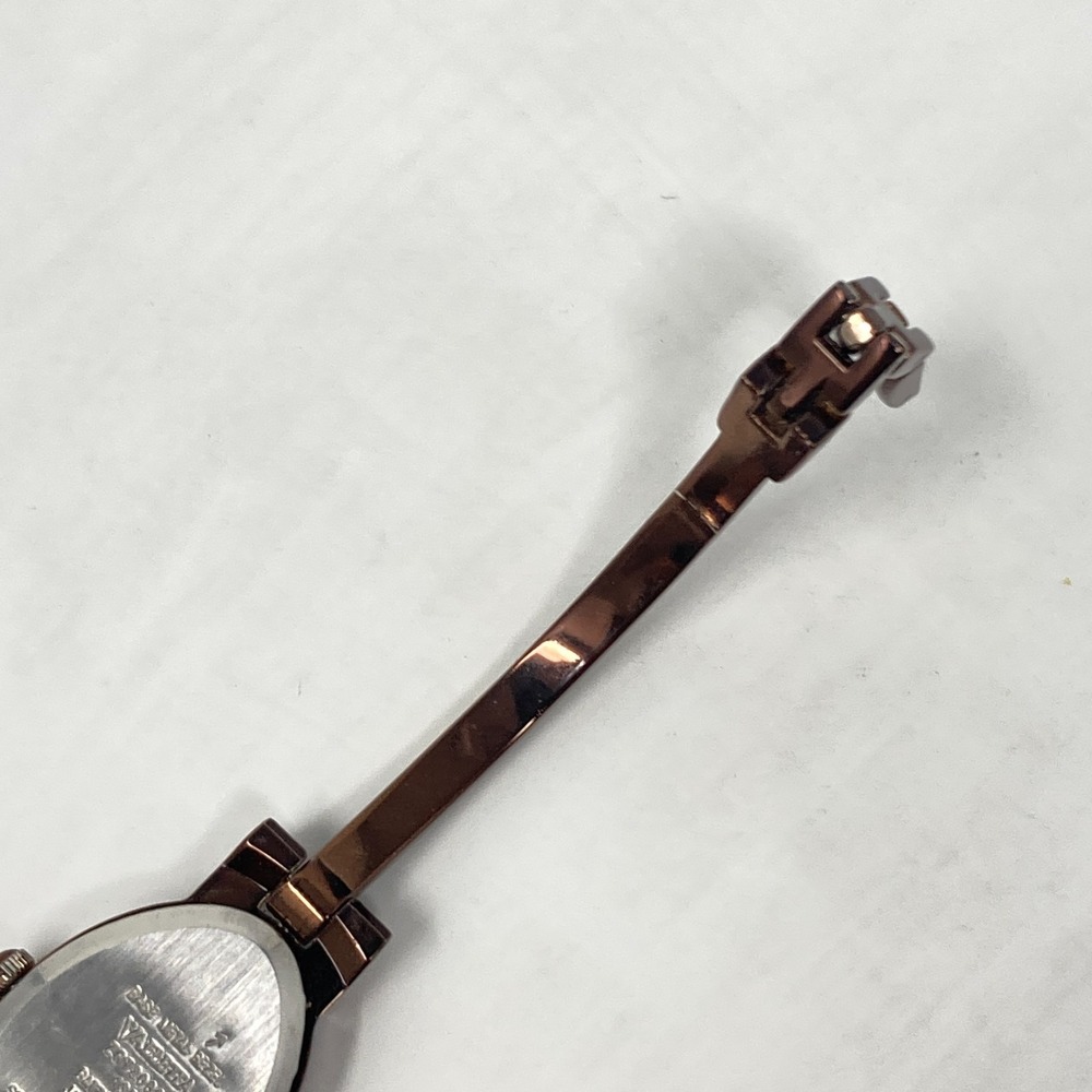 Valletta Watch Women Brown Metallic Orange Crystals Autumn Oval New Battery 6.5" - Picture 15 of 16